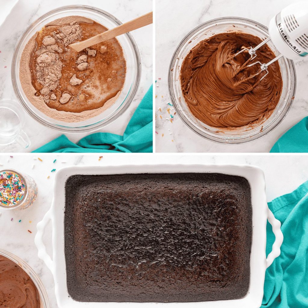 Homemade Chocolate Cake Process Shots