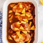 A baked BBQ pineapple chicken recipe that is perfect for summer BBQs and family events all year long. Easy to make and tastes delicious!