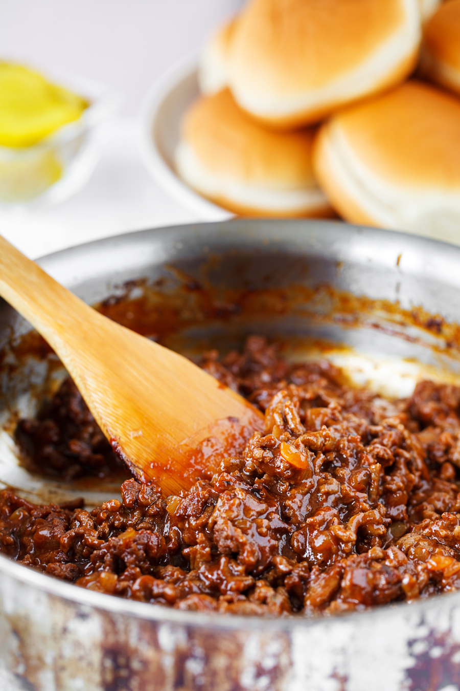 cooked sloppy joes in pan